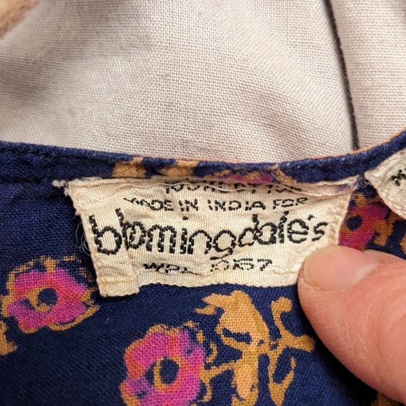 Super cute Boho Vintage Indian-print dress from Bloomingdale's - Picture 3 of 5